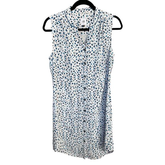 CAbi Women's Camilla Sleeveless Button-Up Shift Dress Leopard Print Size Small - Picture 2 of 4